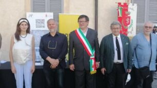 Da sinistra: Alessandro Savelli, l'assessore Irene Zappalà, Claudio Palmieri, il sindaco Fabrizio Pagani, Luigi Rossi, Flaminio Gualdoni, Franco Marrocco