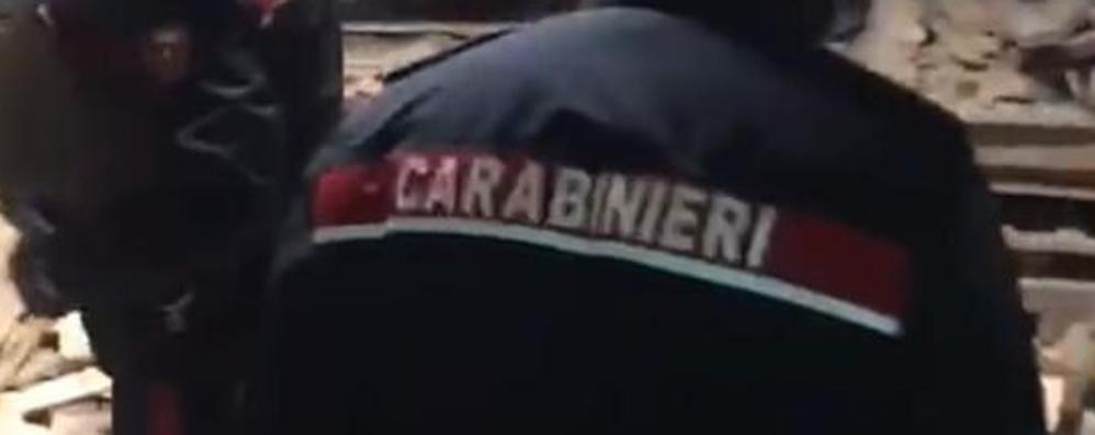 Un intervento dei carabinieri