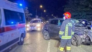 L’incidente di Oggiono (foto La Provincia di Lecco)