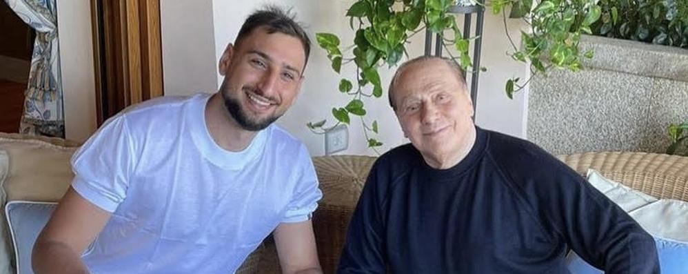 Gianluigi Donnarumma e Silvio Berlusconi