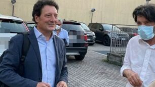 Vimercate Massimo Cacciari e Gigi Ponti all’arrivo alla libreria