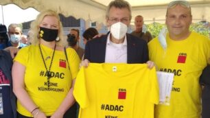 Maurizoi Landini con lavoratori e sindacalisti di Adac