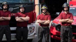 Volontari vigili fuoco Carate: Marco Pierelli, Fabio Zorloni, Roberto Zandanel e Riccardo Barzaghi