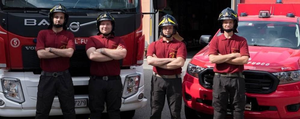 Volontari vigili fuoco Carate: Marco Pierelli, Fabio Zorloni, Roberto Zandanel e Riccardo Barzaghi