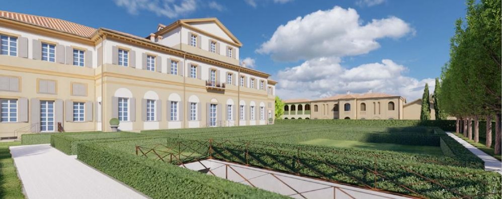 Vimercate rendering Villa Gargantini Piatti via Garibaldi