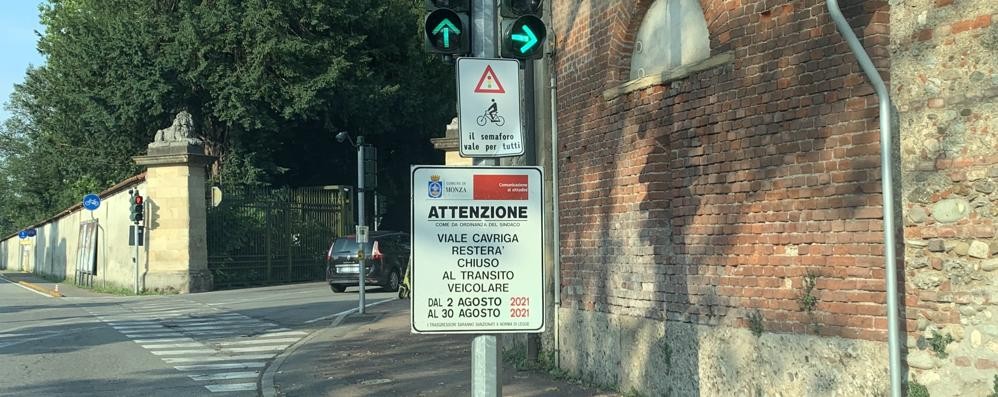 Monza viale Cavriga chiude agosto 2021