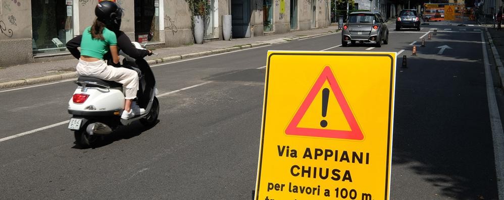 monza lavori del gas lungo via appiani