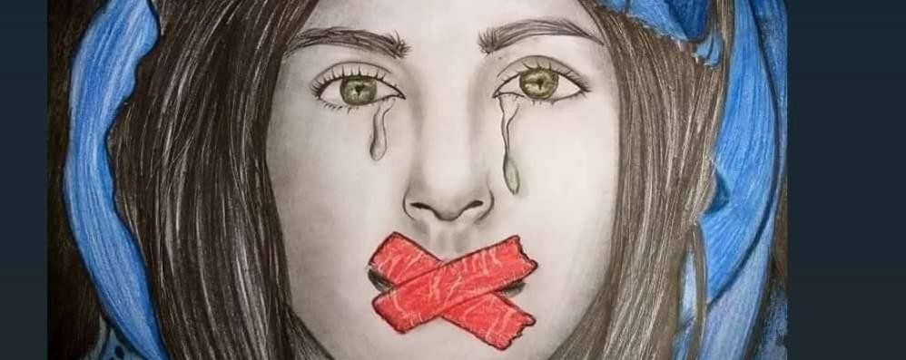 Il disegno di una ragazza afghana sostenuta da una delle associazioni che collaborano con Cisda