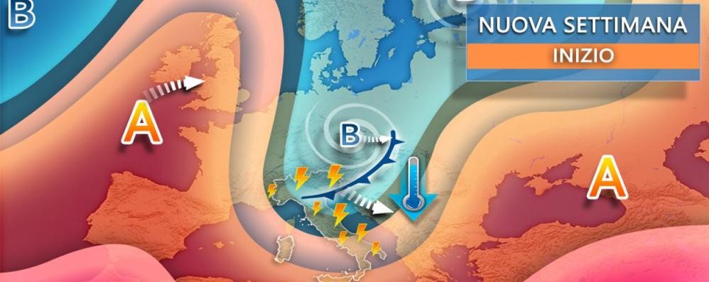 Le previsioni meteo per l’inizio della prossima settimana