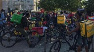Una protesta a Milano dei rider