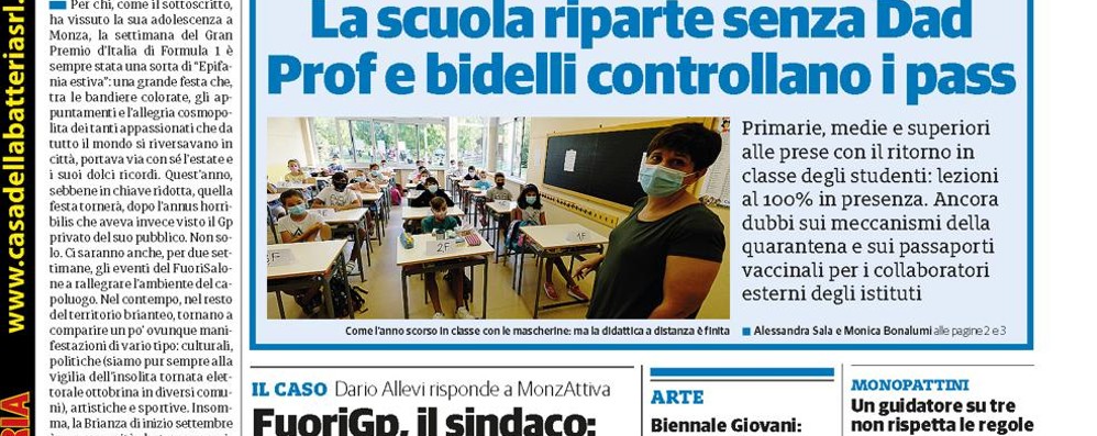 prima pagina ilCittadinoMb giovedì 2 settembre 2021