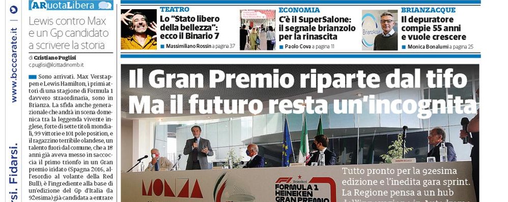 prima pagina ilCittadinoMb giovedì 9 settembre 2021