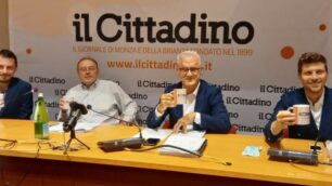 Limbiate; i tre candidati con il direttore Cristiano Puglisi