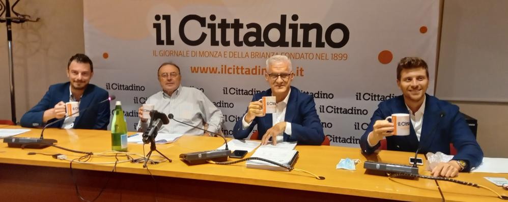 Limbiate; i tre candidati con il direttore Cristiano Puglisi