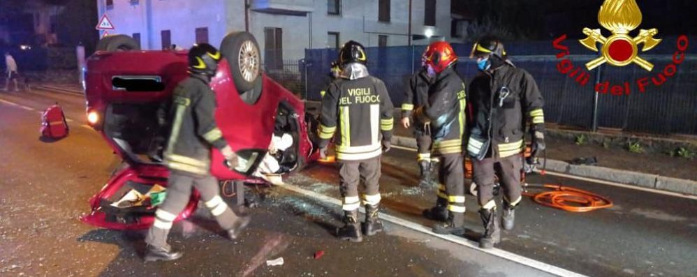 Incidente a Giussano (foto vigili del fuoco)