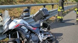 La moto coinvolta nell’incidente