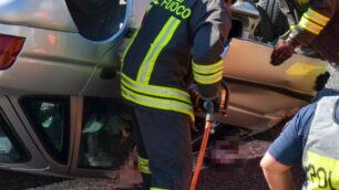 Statale 36 incidente Carate Verano 17 settembre auto ribaltata