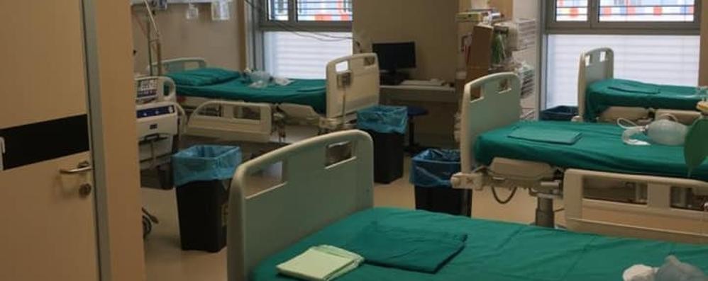 Letti di terapia intensiva all’ospedale di Monza