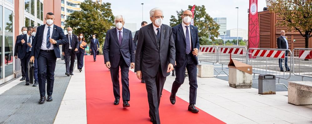 Il presidente della Repubblica Sergio Mattarella alla Milano-Bicocca