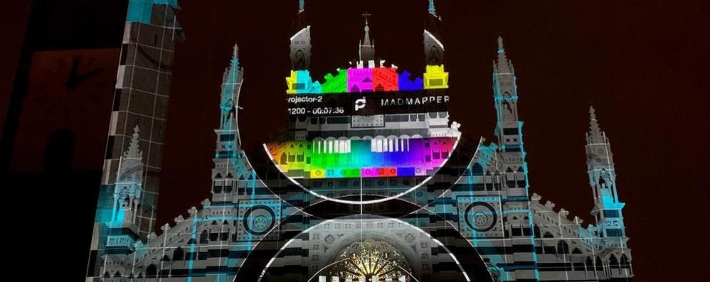 Il duomo di Monza nel videomapping del Kernel Festival - foto Area Odeon