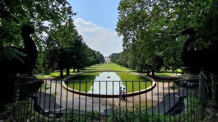 La fontana principale del parco