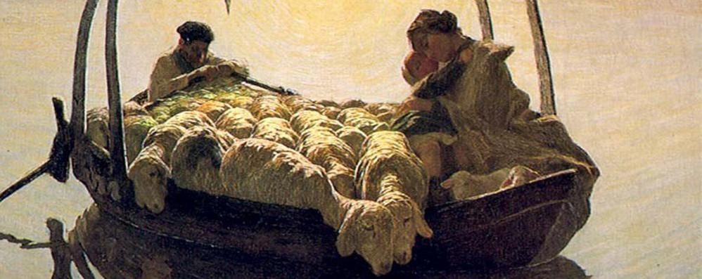 Particolare di “Ave  Maria a trasbordo” di Giovanni Segantini