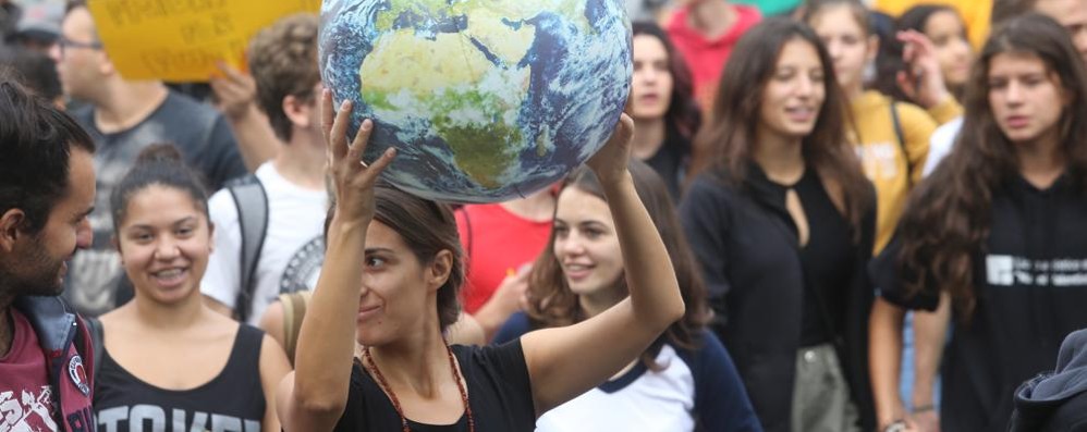 Uno dei primi scioperi per il clima a Monza