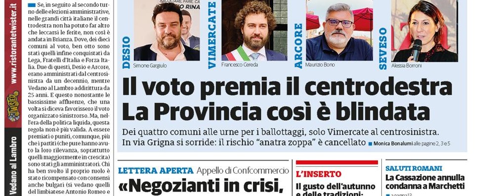 prima pagina ilCittadinoMb giovedì 21 ottobre 2021