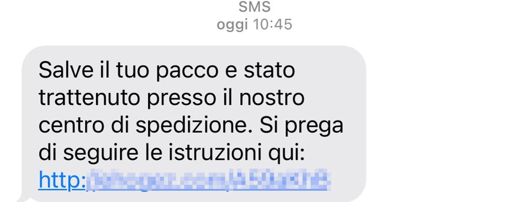 Truffa pacco sms ma anche email