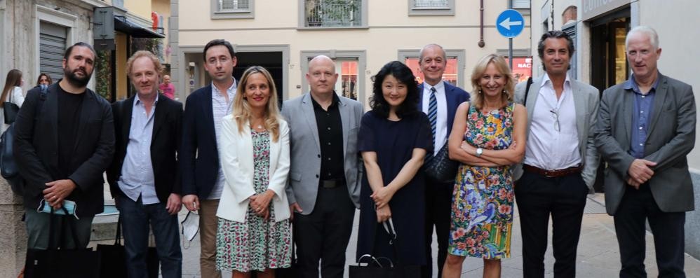 I membri della giuria della 32ma edizione del concorso internazionale pianistico Ettore Pozzoli (Foto Volonterio)