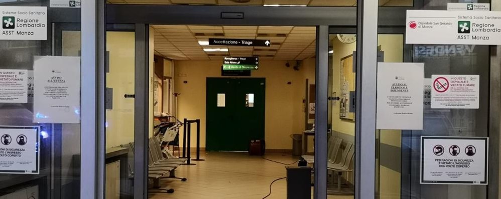 L’ingresso del pronto soccorso dell’ospedale San Gerardo di Monza