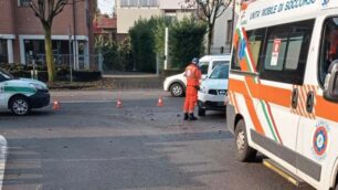 SOVICO INCIDENTE CICLISTA e AUTO VIA STOPPANI