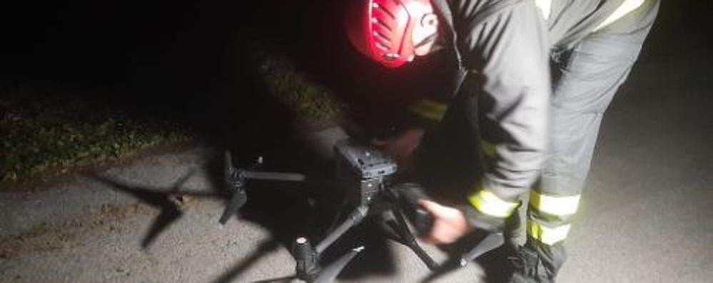 Ricerche del cervo nel parco di Monza (foto Vigili del fuoco)