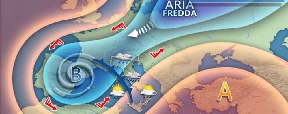 L’evoluzione meteo prevista nei prossimi giorni