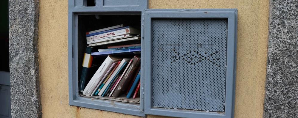 Uno dei tanti booksharing con libri gratuiti posti nelle strade (foto Volonterio)