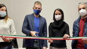 Vimercate: inaugurazione nuova sede comitato pallavolo Mariasole Mascia, Massimo Sala, Martina Cambiaghi e Piero Cezza
