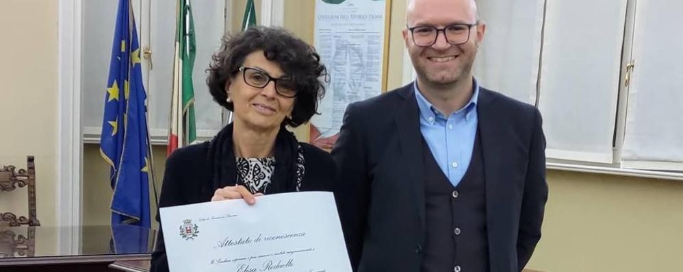 Elisa Redaelli con il sindaco Pozzoli