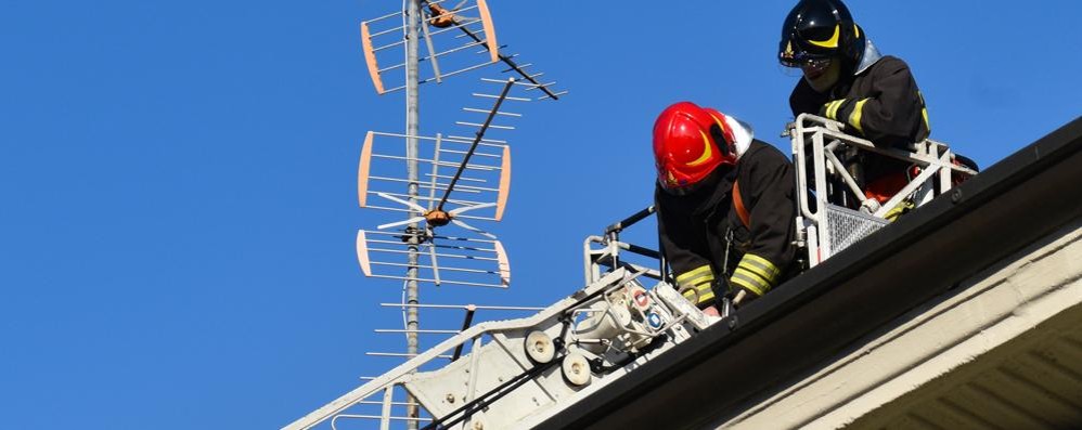 L’nitevrento dei vigili del fuoco in via Tre Venezie a Desio