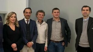 Roberto Sciarrone, terzo da sinistra, con i vari protagonisti dell'incontro al collegio Ballerini