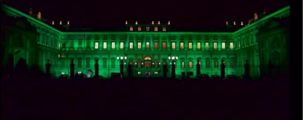 La Villa reale è già stata verde nel 2016 per San Patrizio e il Global greening