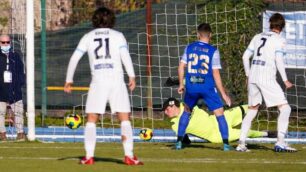 Calcio Serie C Seregno Lecco: il primo gol ospite - foto Luca Rossini/Seregno Calcio