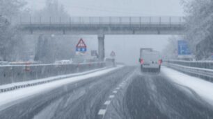 Nevicata sulla Statale 36 Briosco Nord