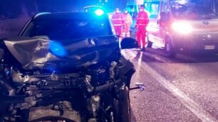 Violento tamponamento in ss36 direzione Milano 500 metri prima dell'uscita Lissone Cascina Aliprandi