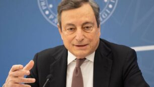 Conferenza stampa del Presidente del Consiglio Draghi sugli ultimi provvedimenti anti-Covid adottati dal Governo. Sono intervenuti i Ministri della Salute Speranza e dell’Istruzione Bianchi e il coordinatore del Cts Locatelli - foto Governo.it