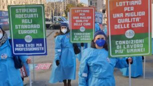 Un momento della protesta