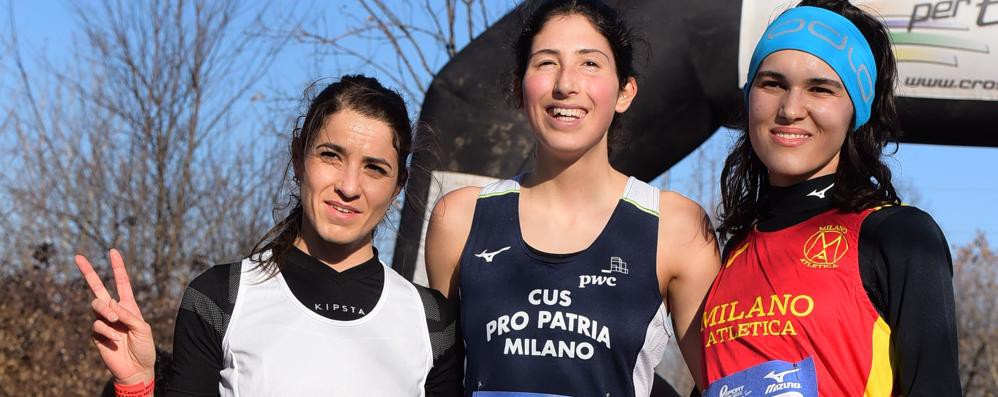 Atletica leggera Cross per tutti 2022 Cesano Maderno: podio gara femminile vinta da Silvia Gradizzi - foto Cross per tutti