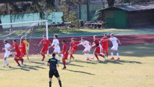 L'azione offensiva del Vis Nova che ha portato al gol di Ballabio al 3' della ripresa