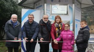 L’inaugurazione nel 2019 della casa dell’acqua di Santa Margherita