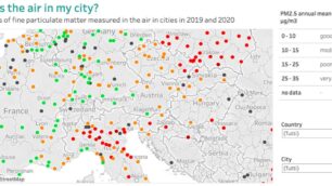 La situazione dell’aria fino al 2020 secondi la European Environment Agency