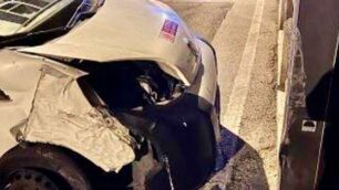 L’auto incidentata del 35enne  (foto Carabinieri)